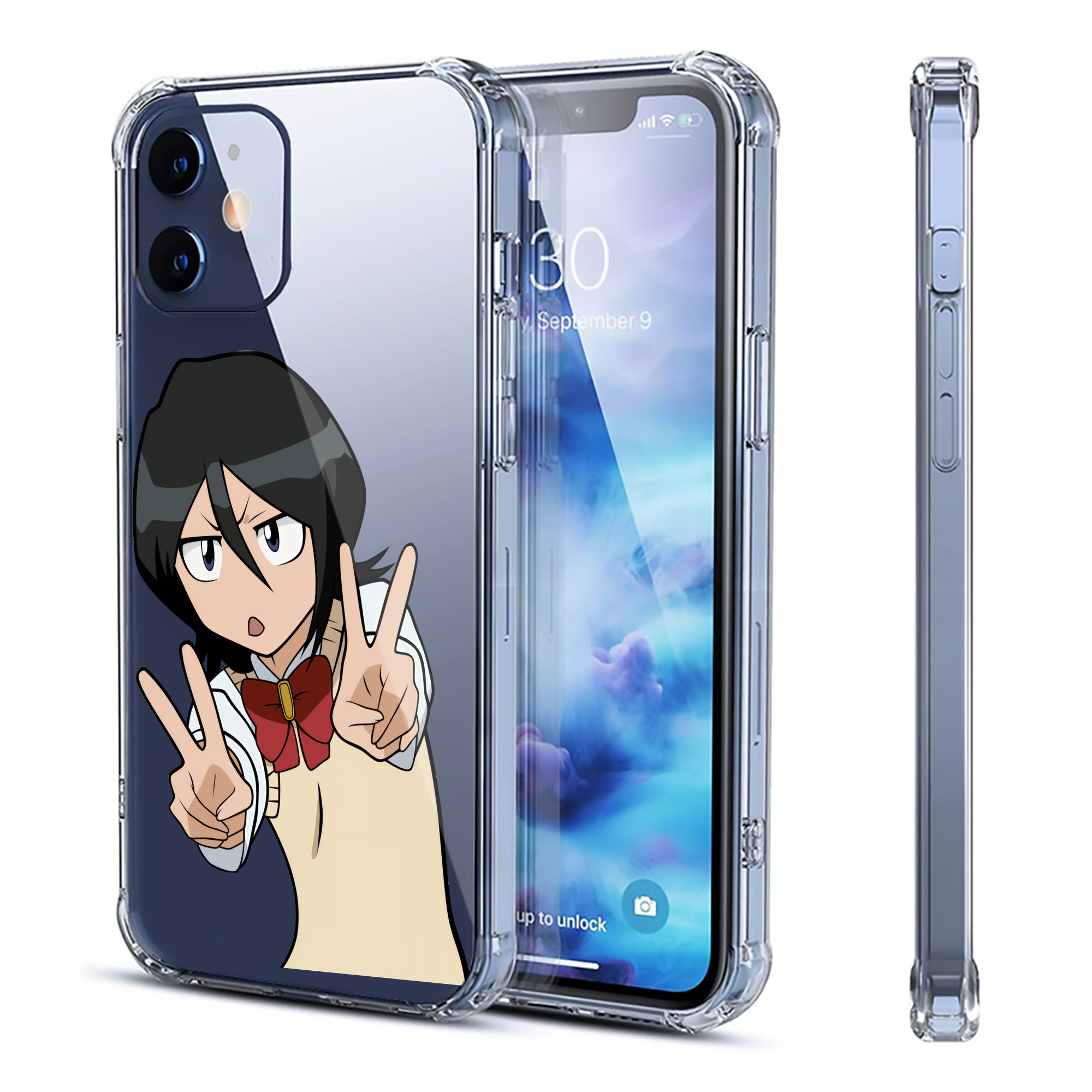 （画像用） ブリーチ 朽木ルキア BLEACH Kuchiki Rukia 【iPhone 12シリーズ対応】透明スマホケース（クリアソフトケース）
